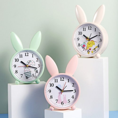 creative cartoon rabbit head deer head alarm clock student bedside mute alarm clock simple and stylish gifts for students