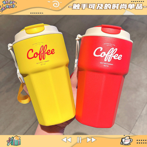 Cute and Convenient Coffee Cup Good-looking Water Cup Convenient Stainless Steel Thermos Cup Large Capacity Wholesale Gift Cup