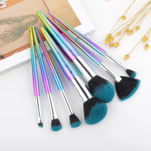7-piece electroplating handle gradient color powder brush blush brush eye shadow brush