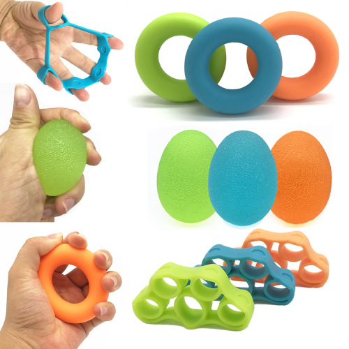 Spot Sports Fitness Small Equipment Silicone Finger Chest Expander O-Shaped Spring Grip Egg Grip Strength Ball Set