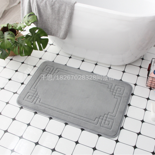 Qiansi Coral Fleece Thickened Rebound Bathroom Mat Non-Slip Mat Memory Foam Absorbent Floor Mat Bathroom Entrance Carpet