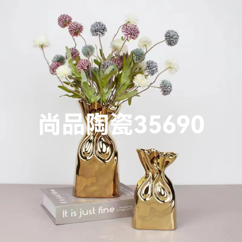 creative ceramic electroplating vase light luxury simple fashion home decoration crafts decoration vase