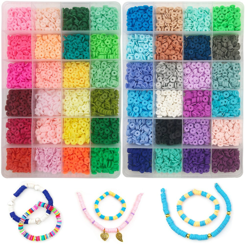amazon hot selling color soft pottery tube sheet beads bracelet spacer spacer beads diy handmade beaded accessories