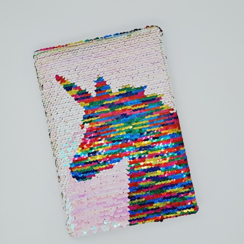 factory direct sales flip sequins positioning embroidery unicorn series notebook craft creative decompression hard face book
