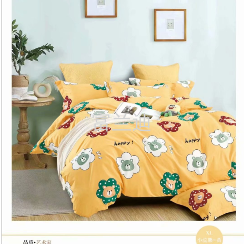 four-piece bedding set， single bed cover pillowcase， cross-border export custom size factory wholesale four-piece set， qidi