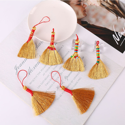 boutique closed color golden broom tassel tassel diy handmade clothing home textile pendant tassel hanging ear wholesale