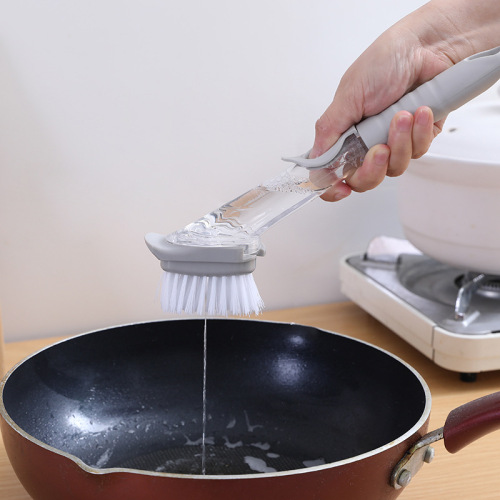 Kitchen Washing Pot Brush Hydraulic Brush Liquid-Added Long Handle Dish Brush Cleaner Household