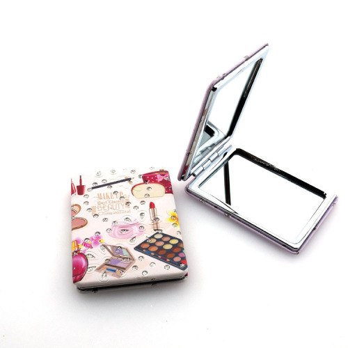 Plastic Square Handheld Cosmetic Mirror Customizable Logo Mini Portable Advertising Promotion Mirror