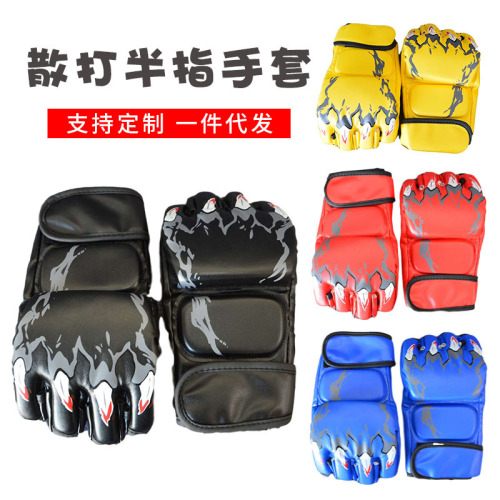 Half Finger Boxing Sanda Gloves Adult Fitness Tiger Claws Finger Boxing Gloves Combat Fighting Sandbag Taekwondo Gloves
