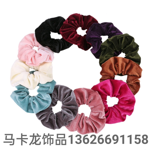 simple and fresh mori style sweet hair rope flannel wide brim rubber band hair band ponytail head rope headdress
