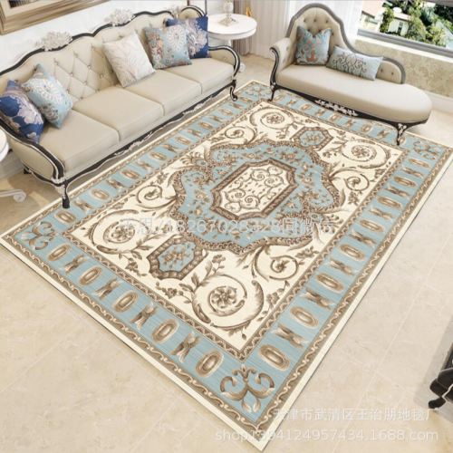 qiansi cross-border wholesale home living room european carpet custom easy-to-care living room bedroom retro european carpet