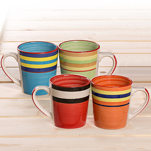 creative color ceramic mug milk coffee cup tea cup household water cup couple cup rainbow cup 21oz