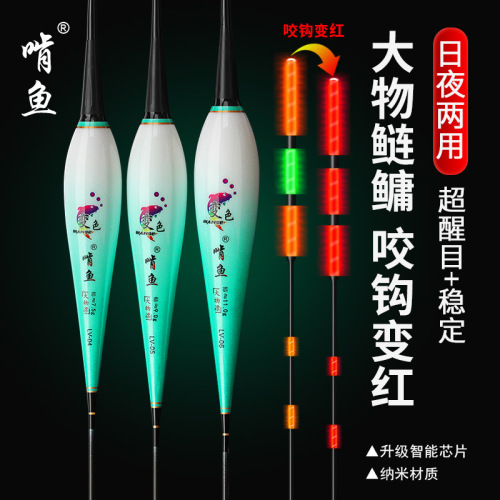 gnawing fish nano large object float day and night dual-use luminous float fish float electronic float bold eye-catching silver carp float explosion-proof tail