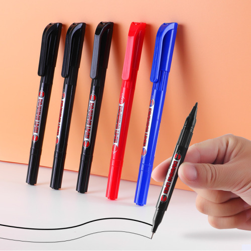 Baoke 2920 Small Double-Headed Oily Marking Pen Black Hook Line Pen Ink-Added ExPRESS Logistics Pen Marker Pen