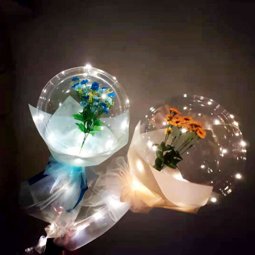 chinese valentine‘s day confession led rose wave ball luminous internet celebrity bouquet balloon night market stall wave ball wholesale
