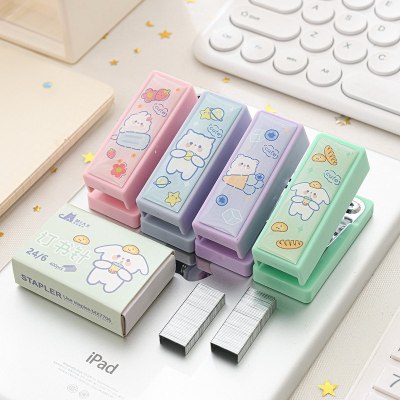 Portable Cute Cartoon Mini Small Sized Stapler Kit No. 12 Student Office Small Needle Delivery Stapler Wholesale