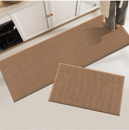 Amazon Linen Kitchen Mat non-Slip Washed Carpet Cross-Border Rubber Backing Natural Twill Kitchen Carpet