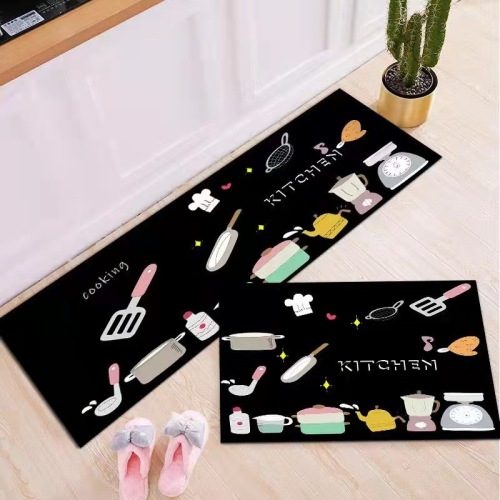 Cartoon Character Household Long Strip Kitchen Pad Absorbent Oil-Absorbing Household Kitchen Mat Cute Ins Style Set Floor Mat