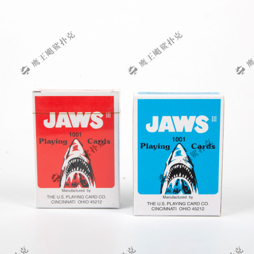Factory Self-Operated Foreign Trade Wholesale Poker Playing Cards Jaws Shark Card Red and Blue Mixed Wide Brand Billboard