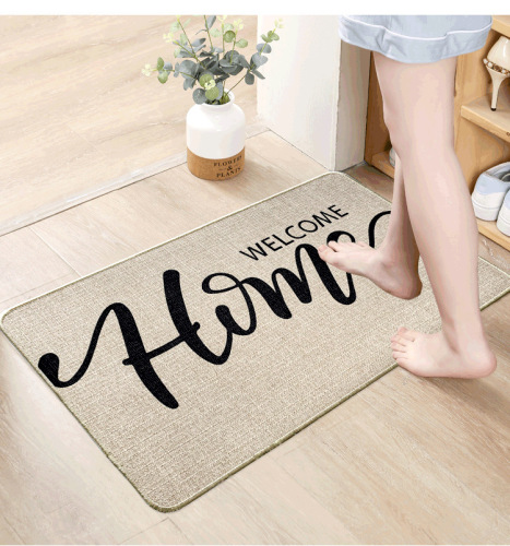 cross-border foreign trade linen-like floor mat living room entrance household carpet rubber floor mat non-slip mat
