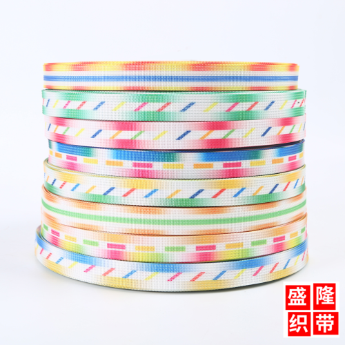 Colorful Mixed Color Striped Intercolor Elastic Band 2cm Wide Specification DIY Pet Traction Ribbon Luggage Accessories Ribbon 