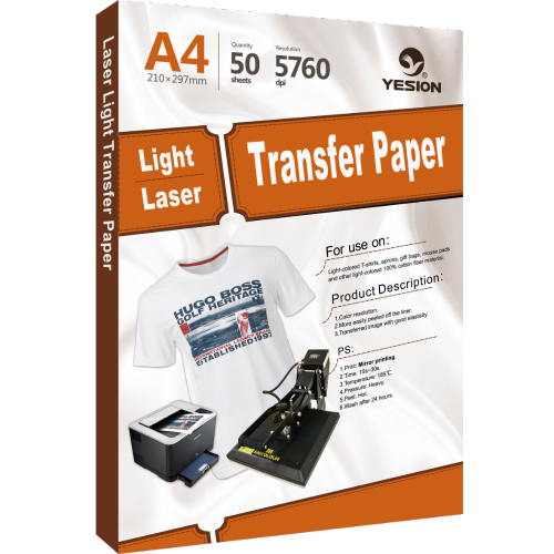 Vision Laser Light Color Thermal Transfer Paper A4T T-shirt Thermal Transfer Paper 50 Sheets Laser Light Color Transfer Paper