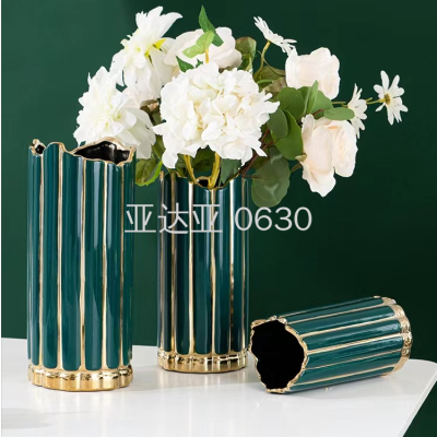 Electroplated Ceramic Vase Home Decoration Luxury Dried Flower Flower Arrangement Vase TV Cabinet Decoration Decoration