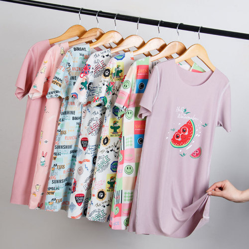 summer children‘s nightdress girls‘ ice silk cool printed children‘s clothing dress baby cute homewear one-piece delivery