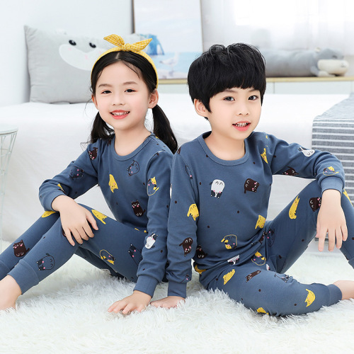 children‘s autumn clothes and long pants two-piece set children‘s underwear set korean cotton boys and girls homewear pajamas wholesale