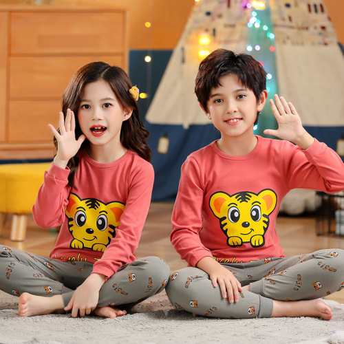 children‘s autumn clothes long pants suit boys and girls xinjiang cotton underwear home clothes children‘s baby pajamas cotton sweater