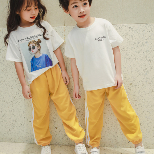 New Children‘s Casual Pants Boys and Girls Solid Color Sports Home Wear Anti-Mosquito Pants Baby Ankle Banded Air Conditioning Pants 