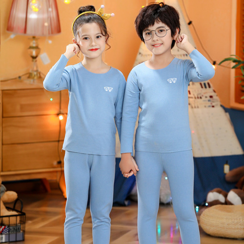 New Children‘s AB Surface Underwear Set Boys and Girls Fleece Double-Sided Two-Color Underwear Factory in Stock Wholesale