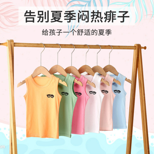 cross-border children‘s candy vest cotton breathable underwear summer thin boys and girls bottoming vest spot wholesale