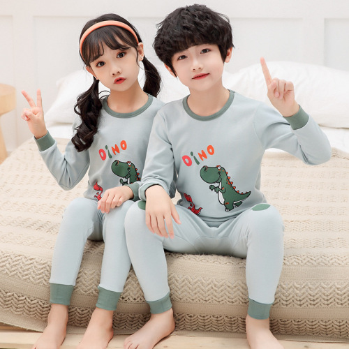 Children‘s Underwear Suit Cotton Warm Long Johns Top Long Johns Boys and Girls Medium and Large Children & Baby Baby Pajamas Autumn One-Piece Delivery 