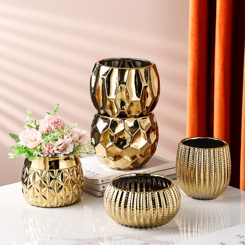 new nordic style geometric modeling ceramic flower pot wholesale office flower arrangement decoration ceramic small vase