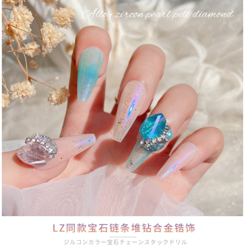 popular nail art color matching love alloy jewelry water drop heart-shaped metal fingernail decoration
