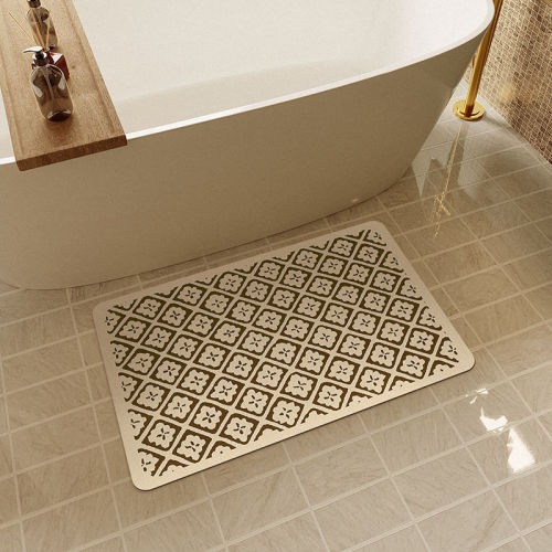 french retro bathroom entrance mat soft diatom mud non-slip floor mat bathroom ultra-thin absorbent floor mat household