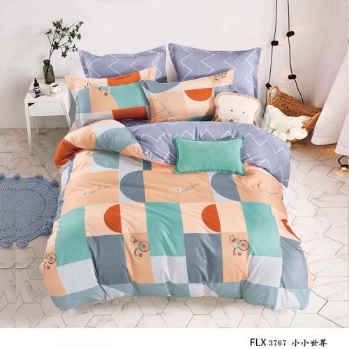 fashion light luxury summer fiber bed four-piece cotton ins style bed sheet quilt cover three-piece set wholesale