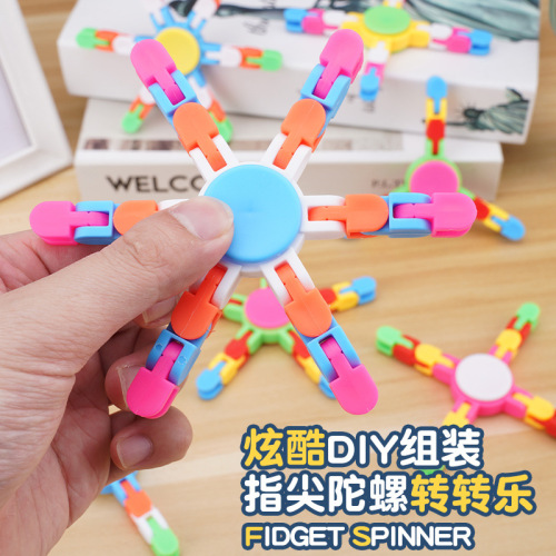cross-border chain wacky tracks fingertip mechanical gyro 6-axis changeable stitching diy bicycle track toy