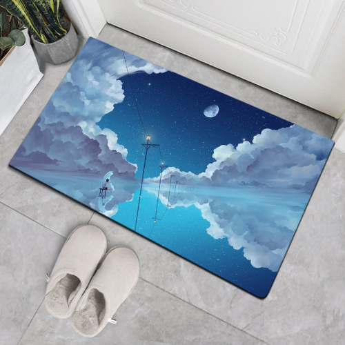 nordic style home cartoon anime floor mat entry door door mat kitchen bathroom living room non-slip absorbent floor mat carpet