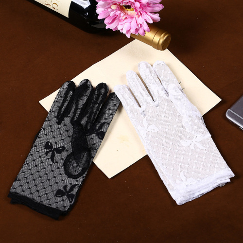 Factory Summer Ladies‘ Mesh Sun Protection Gloves Etiquette Gloves Wedding Bride Wedding Gloves Wholesale