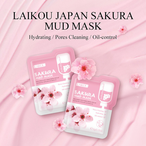 Laikou Laikou Cherry Blossom Mud Mask Test Pack English Packaging Cross-Border Skin Care Moisturizing Moisturizing Cleansing Mask