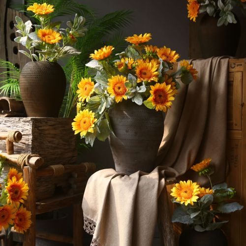 artificial sunflower living room decoration material artificial flower sunflower silk flower artificial flower soft decoration material