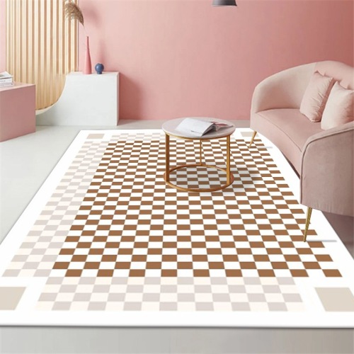 French Style Light Luxury Living Room Full Carpet Ins Fashion Checkerboard Carpet Home tatami Bedroom Bedside Mat