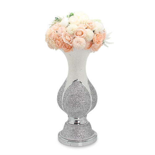 new wedding celebration decoration supplies silver white color matching lotus leaf flower stand ceramic vase decoration