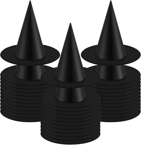 Oxford Hat Halloween Witch Hat Wizard‘s Hat Witch Hat Pure Black Cone Hat Magic Hat