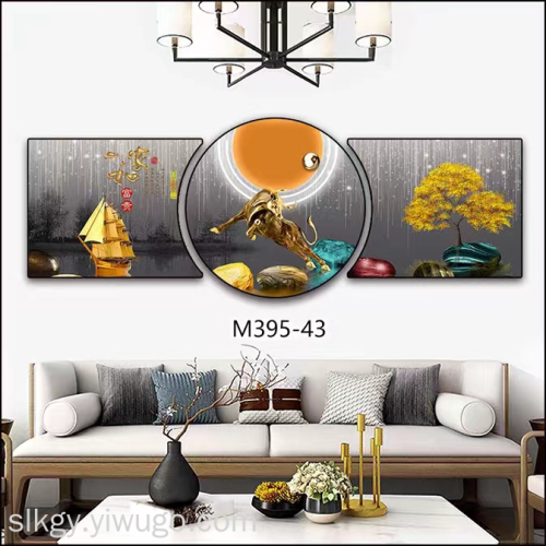 Light Luxury High-End Quality Decorative Painting Triple Painting Crystal Porcelain Painting Fancy Shape Rhinestone Painting Hallway Painting Restaurant Painting Bedside Painting 
