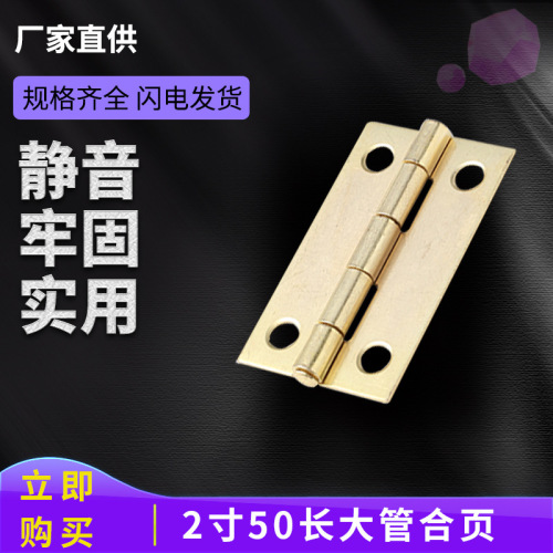 factory direct supply small hinge retro hinge flat hinge wooden box hardware accessories 2-inch 50 long tube hinge