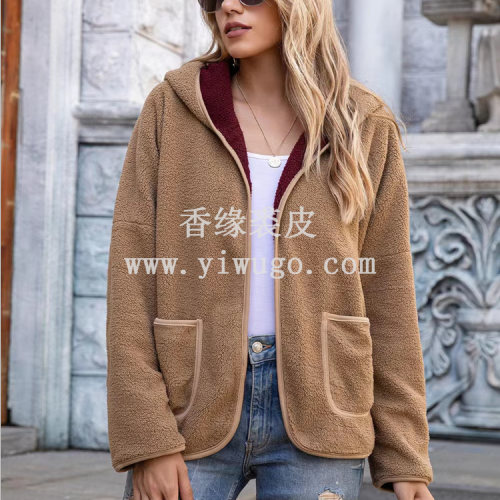 Amazon Cross-Border Autumn and Winter New European and American Both Sides Wear Jacket Women‘s Fashion Sweater Coat