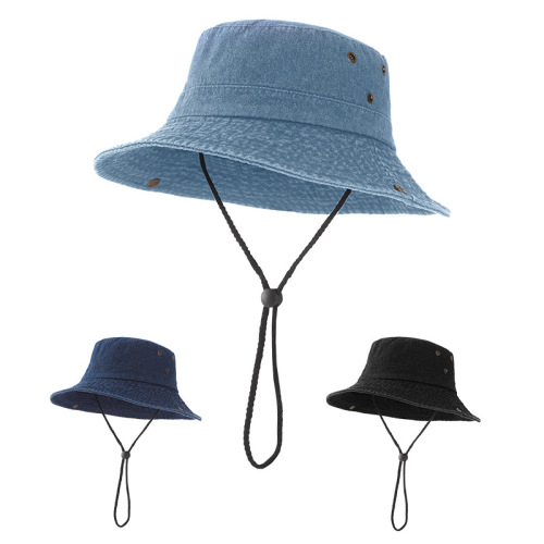 [hat hidden] bucket hat men and women all-matching breathable sun hat outdoor mountaineering fishing hat sun-proof denim hat